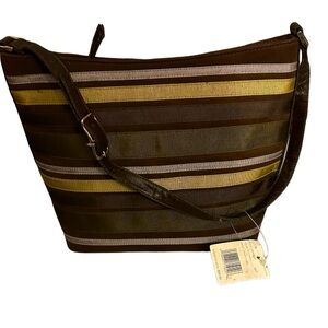 Striped Brown and Gold Women's Bag